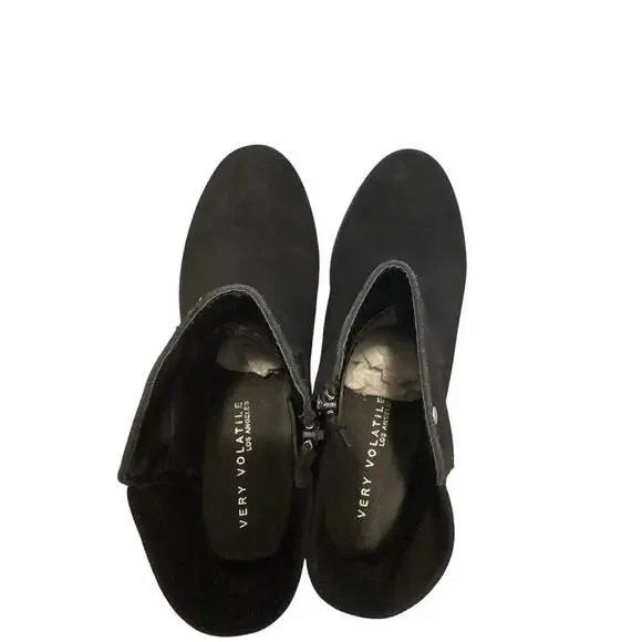 Very Volatile Jericho Boots Womens Leather Ankle Booties Size 8 Black NEW NIB - Picture 10 of 11